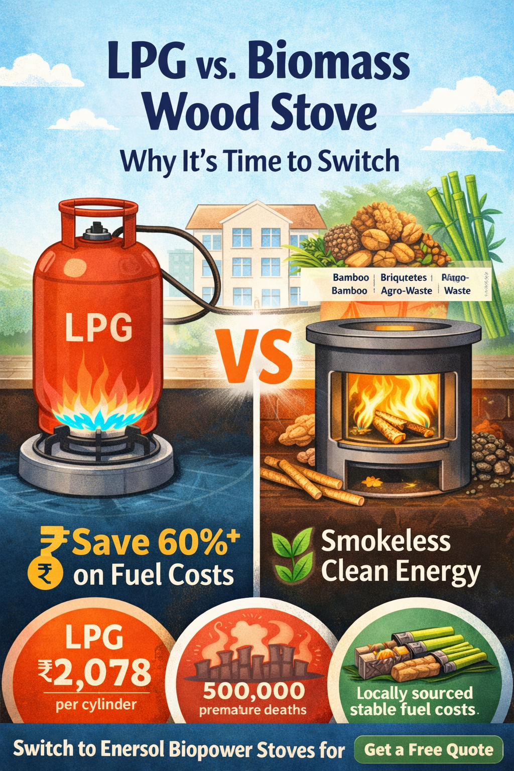 LPG vs Biomass Wood Stove: Save 60% on Fuel Costs