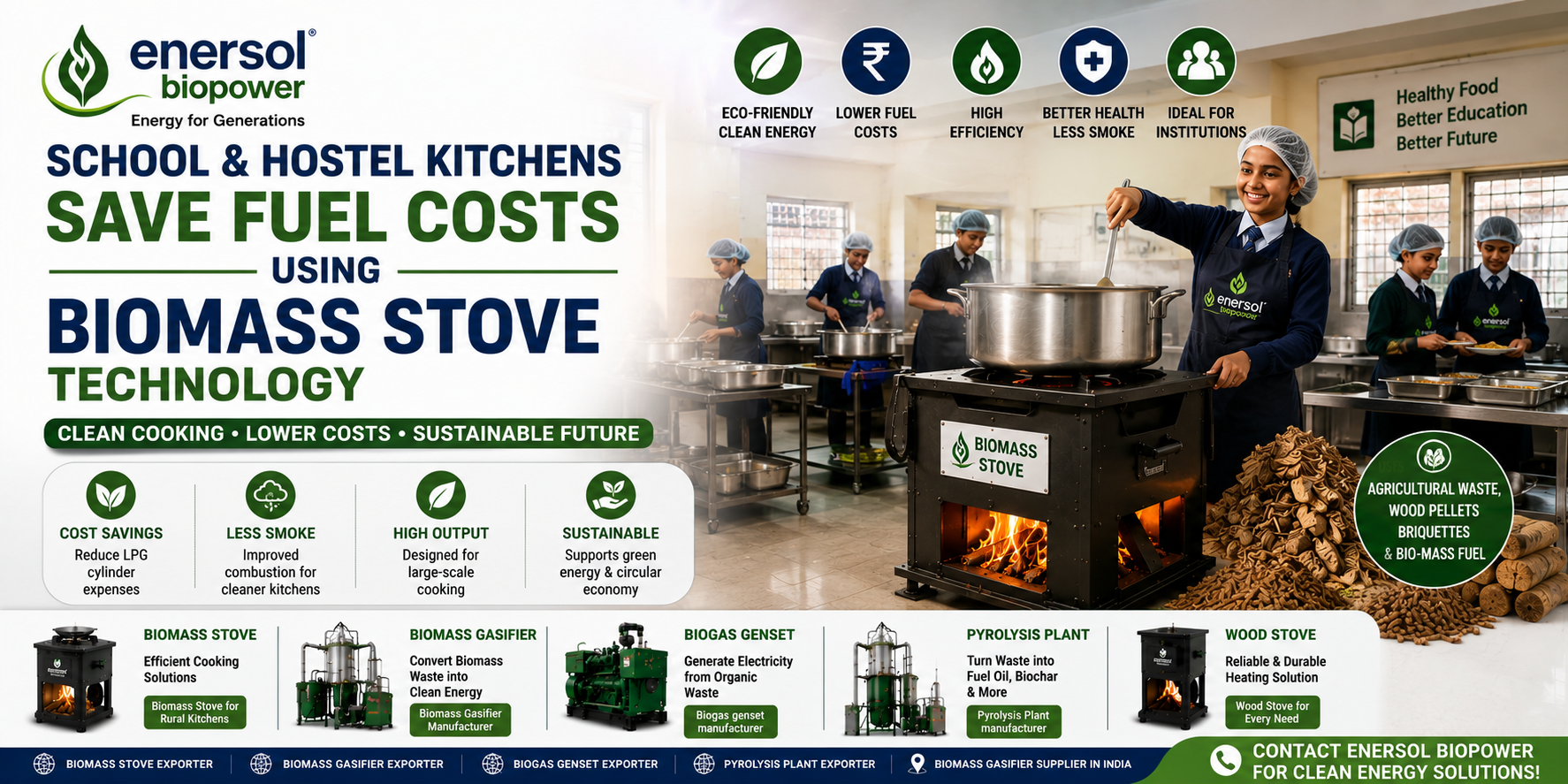 School Hostel Biomass Stove Clean Cooking Solutions